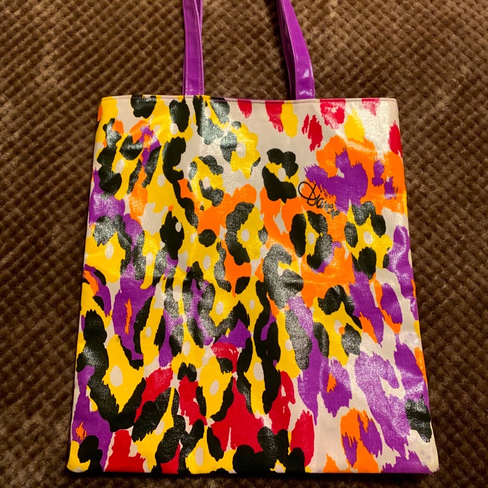 DVF leopard coated shopper tote or beach bag